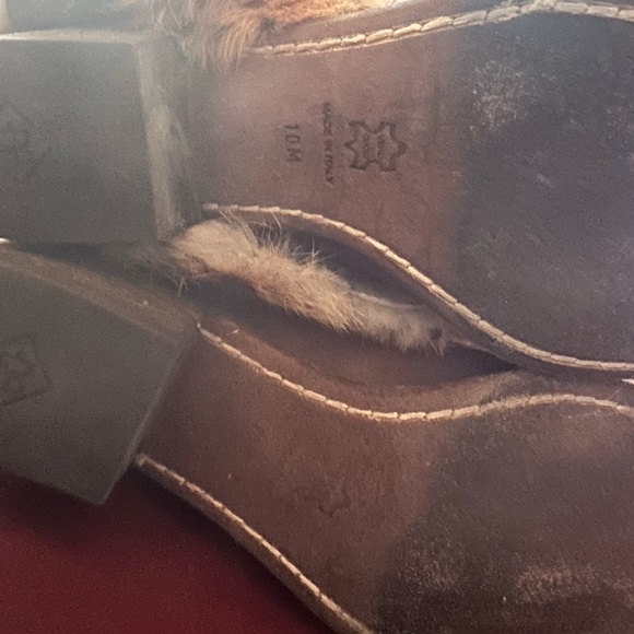 Donald J Pliner -Duscha Expresso/Beige Vachetta/Cheetah Shearling Boots - Picture 4 of 8